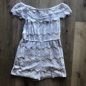 Love Fire White Lace Romper